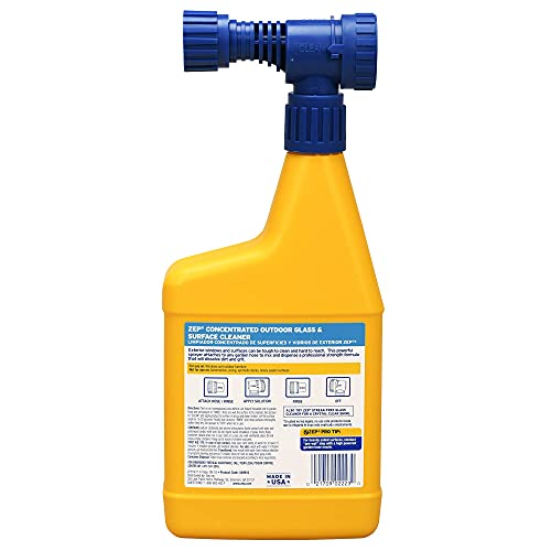 Zep Hose-End Outdoor Cleaner - U49910 - Great for Outdoor Glass and Surfaces - 32 Ounces (Pack of 2) - size: 32 Fl Oz (Pack of 2)