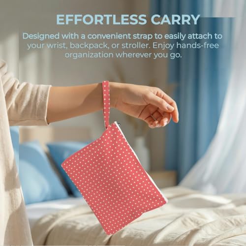 Fokongna 2 Pack Reusable Waterproof Wet Bag, Dry Wet Separation Storage Pouch for Travel Gym Beach Pool Swimsuits Toiletries Laundry Organizer - color: Summer Stripe & Polka Dot Set 02