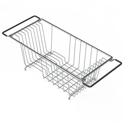 Simple Houseware Stainless Over Sink Counter Top Dish Drainer Drying Rack - color: Chrome, size: Medium