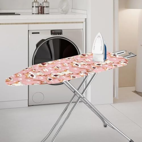 Cute Cat Ironing Board Cover Stylish with Scorch Resistant Hook and Loop Fastener Strap Elastic Edge Home Decorations - color: Cute Cat