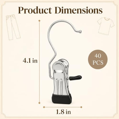 40 PCS Pants Hangers with Clip - Space Saving Legging Organizer for Closet Hanging, Yoga Pants Hangers Clip Hangers Closet Organization and Storage for Jeans,Shorts,Skirts,Hats