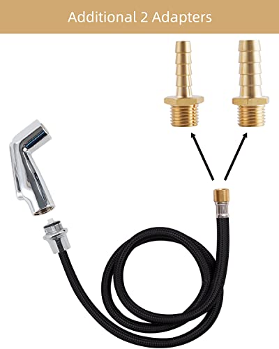 Universal Fit Sink Spray Attachment with Hose Set, Braided Hose, Chrome - color: Chrome, style: braided hose/single spray mode