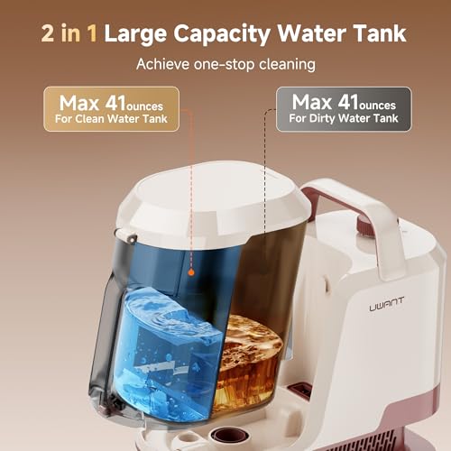 Uwant 22Kpa Carpet Cleaner Machine with Odor Eliminator Stick Set of 1 - color: Cream-Latte
