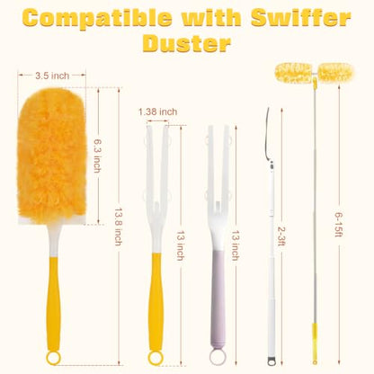 360° Duster Refills for Swiffer Duster, 40 Pack Heavy Duty Duster Kit for Cleaning with 4X Electrostatic,Compatible with Swiffer Handle Pet Hair, Blinds & Car Vents– Great Gift Set - size: 40 Count Refills