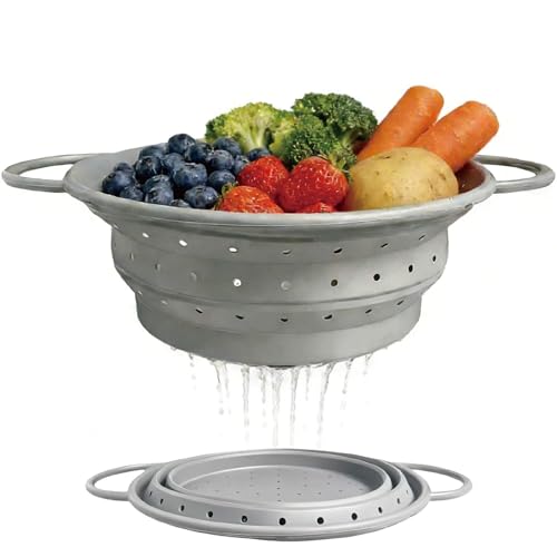 4‑Quart Silicone Collapsible Colander & Kitchen Collapsible Strainer - size: 4-Quart