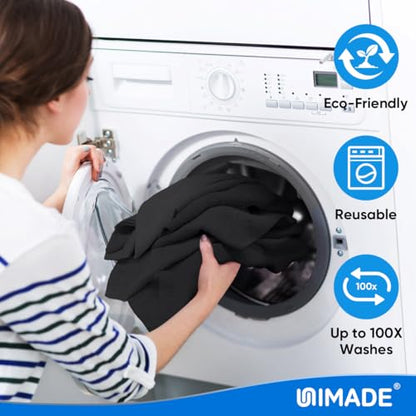UNIMADE Microfiber Cleaning Cloth, 10 Pack Reusable Microfiber Towels - color: Black, size: 10PK