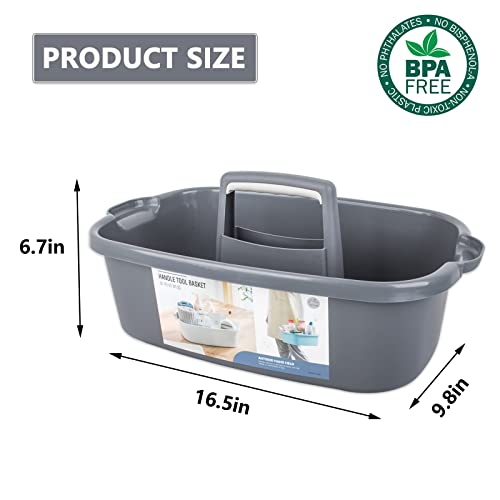 JiatuA Large Cleaning Supplies Caddy Portable Shower Caddy Basket Dark Gray - color: Dark Gray, size: Large