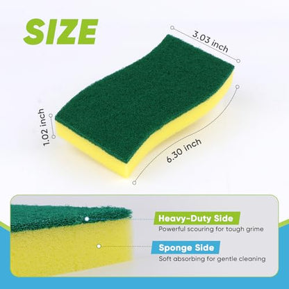 AIDEA Sponges Kitchen, 12 Pack XL Heavy Duty Dish Sponges, Cleaning Sponges - size: 12 Count, style: Yellow-S Shape XL
