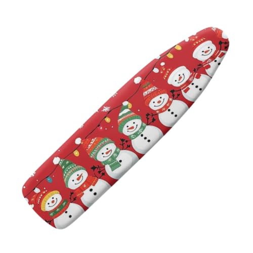 Christmas Snowman Ironing Board Cover and Pad Heat Reflective Stain Resistant Iron Board Cover with Padding Standard Size 15x54 Pressing Cloth for Ironing Xmas Decor - color: Christmas Snowman