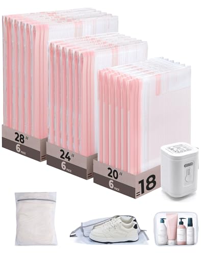 BAGSMART Travel Vacuum Bags with Rechargeable Electric Pump, 21PC Kit - size: 21 Pcs Travel Sets