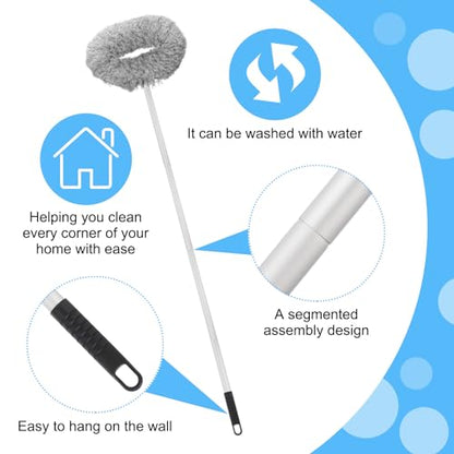 PATIKIL Ceiling Fan Cleaner Duster, 12.9" to 47.2", Microfiber Duster Extendable Handle Fan Blade Cleaning Tool Removable Washable for Furniture Blind, Gray - color: Gray