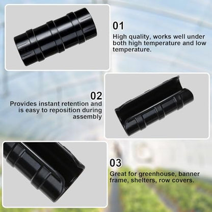 80PCS 3/4 inch Greenhouse Clips Black Greenhouse Clamps - color: Black