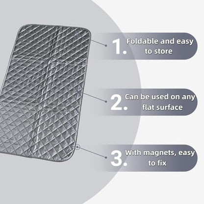 Magnetic Ironing Mat, 1 Pack, 33 x 19 in, 4-Layer Cotton Pad