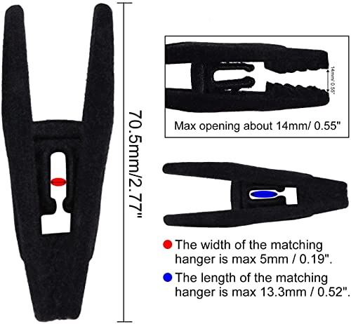 Hanger Clips for Velvet Hangers, 20 Pack Velvet Hanger Clips, Black - color: Black, size: 20 Pack