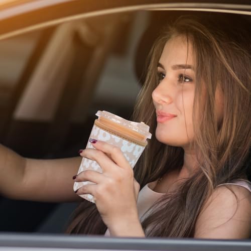 Reusable Insulated Neoprene Iced Coffee Cup Sleeve, Durable Drink Sleeve for Cold Beverages, Beverage Holder for Iced Coffee (Creamy Florals) - color: Creamy Florals