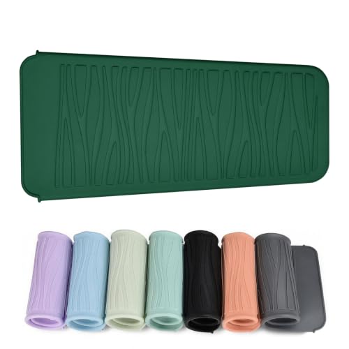 Heat Resistant Silicone Mat for Hair Straightener Curling Wand - color: Hunter Green, size: 1 Pack