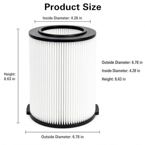 VF4000 Replacement Filters for Ridgid Shop Vac 72947 Wet/Dry Vacs - color: White VF4000, size: M 2 Pcs Filters