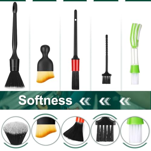 Fitosy Car Interior Duster Detail Brushes, Soft Bristles Brush