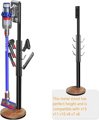 XIGOO Docking Station Holder Freestanding Vacuum Stand Rack with 6 Hooks - color: Black, style: Black with 6 Hooks