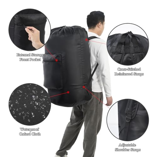 OTraki Laundry Bag Backpack, Portable Travel Dorm Laundry Bag with Adjustable Shoulder Straps, Large Heavy Duty Dirty Clothes Laundry Backpack for College Dorm,Drying Do Not Exceed 176℉ Black - size: 16 x 32 Inch