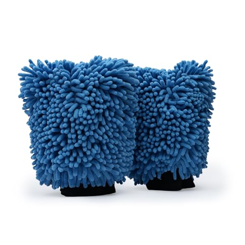 Stayfree SM Arnold Chenille Wash Mitt for Scratch-Free Cleaning, 2 Pack - color: Blue, size: 7.5" x 10.5" (Pack of 2)