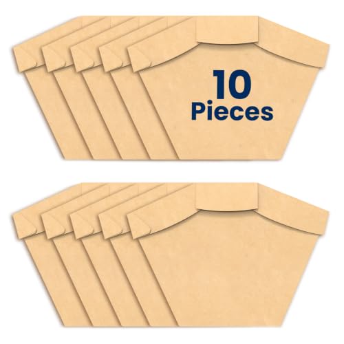 Gearwiz 10-Pack Disposable Vacuum Bags For Gearwiz Backpack Vacuum Cleaner, Paper Liner Replacement for Cleaner Dust Collection - color: brown