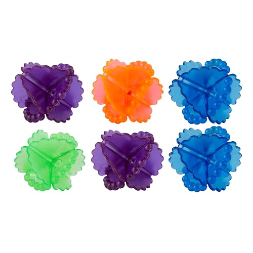 Laundry Balls for Washing Machine 6 Pcs - Plastic Agitator Balls for Washing Machine - Tangle Free Washer Balls for Cleaning Better - Colorful Reusable Laundry Scrubbing Balls