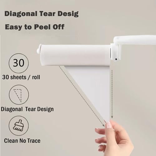 Mini Travel Lint Roller with 150 Sticky Sheets, Compact Portable Pet Hair Remover with Cover for Clothes, Travel, Small Foldable Lint Roller for Purse Car Bag Essentials (White) - color: White
