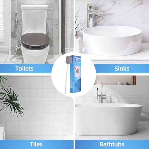 Pumice Stone Toilet Cleaner with Long Handle Pumice Stone Toilet Bowl Cleaner Rust and Grease Stain Clean Suitable for Toilets Bathroom Sink,BBQ 2Handle and 10Pumices Stones(Gray) - color: grey