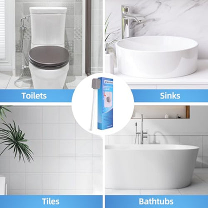 Pumice Stone Toilet Cleaner with Long Handle Pumice Stone Toilet Bowl Cleaner Rust and Grease Stain Clean Suitable for Toilets Bathroom Sink,BBQ 2Handle and 10Pumices Stones(Gray) - color: grey