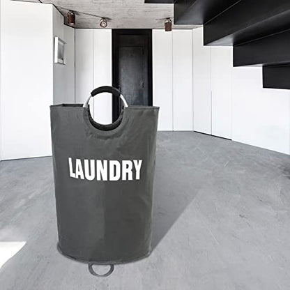 Maxsilan 160L XX-Large Laundry Basket Bag, Collapsible Hamper, Dark Grey - color: Dark Grey, size: 160L