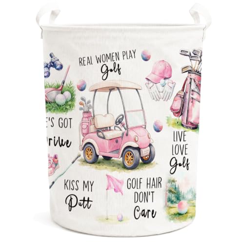 Pink Golf Laundry Basket Hamper - color: Golf - 01