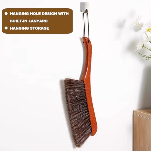 Hand Broom Soft Bristles Duster with Solid Wood Handle Quick Dusting Brush for Sofa Bed Furniture Musical Instruments (Rosewood) - color: Rosewood