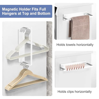 Magnetic Hanger Holder for Laundry Room, 1-Pack, White - color: White