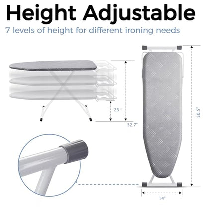 SheeChung Ironing Board 13"x43",Full Size Iron Board with Rest,Adjustable - style: 43x13-Grey