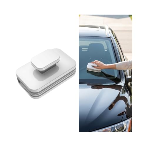Car Magnetic Windshield Cleaner Tool, Double-Sided Vehicle Window Outside Glass Cleaning Tool with Anti-Falling Rope, Magnet Auto Windshield Wiper for Glass 3-10mm, Universal Fit