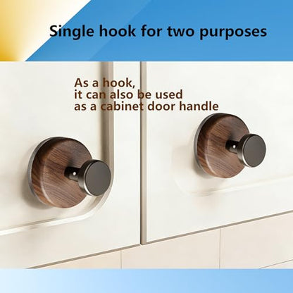 Strong Vacuum Suction Cup Hooks, Reusable Flip the Lock Lever Wall Hooks, Waterproof Removable Silver Hooks for Bathroom Kitchen Home Bedroom Wardrobe,2-Pack,Walnut+Black (BXP-6247-8-2) - style: BXP-6247-8-2