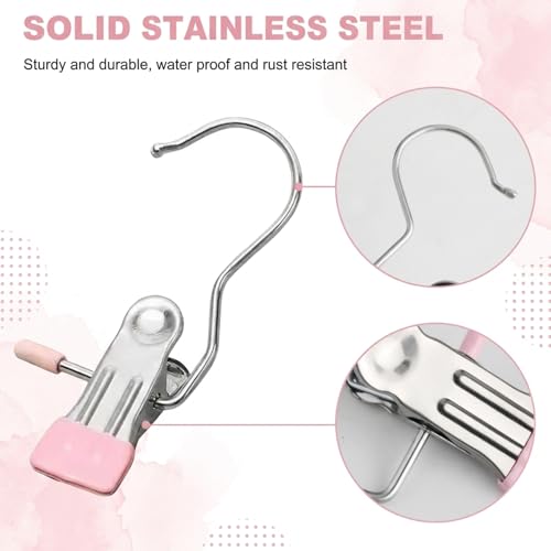 Stainless Steel Boot Hangers, 360° Clips, Rubber Tips, Laundry Closet