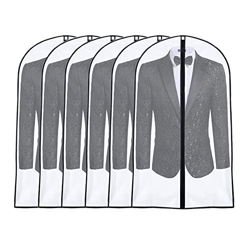 Garment Bags for Hanging Clothes 24"x 40"suit bags for closet storage Covers for Closet with Study Full Zipper for Jacket Storage Clothes and Travel - color: Black, size: 24''X40''