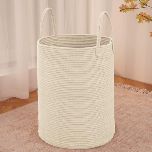 JMvicyroam 100L Cotton Rope Laundry Basket Hamper, Beige - color: Beige, size: 100L