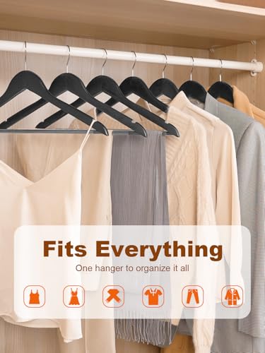 HOUSE DAY Black Wooden Hangers 20 Pack, Solid Wood Coat Hangers for Closet - color: Black, size: 20 Pack