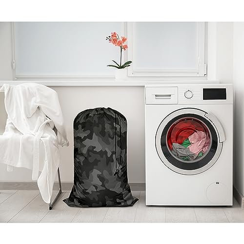 Swono Camouflage Pattern Extra Large Huge Heavy Duty Polyester Laundry Storage Bag with Drawstring, Modern Military Camo Jungle Woodland Machine Washable - color: Camouflage Pattern