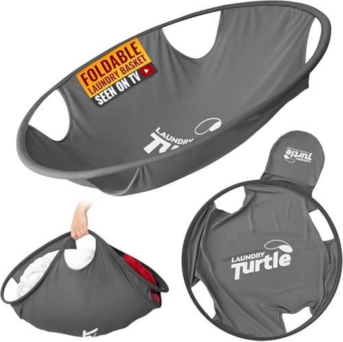 Laundry Turtle Collapsible Laundry Basket for Washer & Dryer (Grey, Large) - color: Grey, size: Large