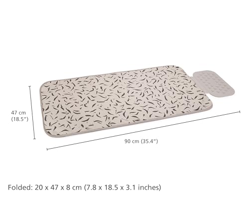 Joseph Joseph Swift Folding Ironing Mat with Silicone Iron Rest, Heat and Steam Resistant, Non-Slip Ironing Pad, Compact Storage, 35.4 x 18.5 in, Ecru Scatter - color: Ecru Scatter