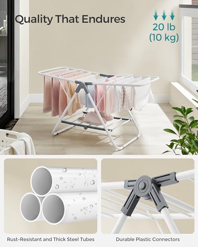 SONGMICS Clothes Drying Rack, Free-Standing Indoor Airer - color: Cloud White