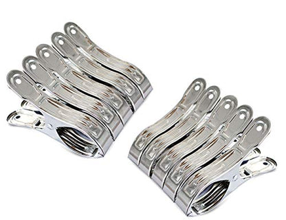 10PCS 4.7" Stainless Steel Clothes Pins Big Pool Cover Metal Curtain Clamps - color: 4.7inch（10 Pack）, size: 4.7inch