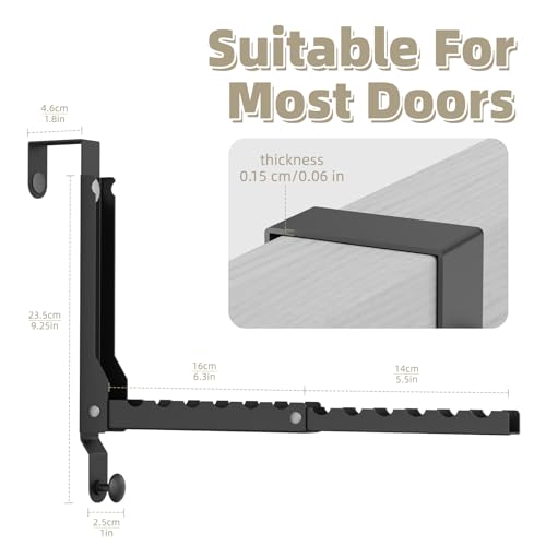 BAKON 2 Pack Heavy Duty Over the Door Hooks, Compact 10 Ridges Double Folding Over the Door Clothes Hanger, Space Saving Over the Door Drying Rack for Laundry Bedroom, Rustproof & Waterproof(Black) - color: Black(update)
