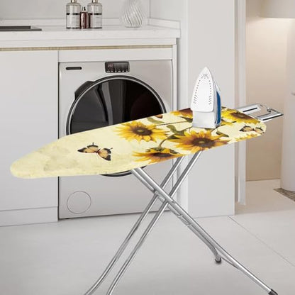 Sunflower Butterfly Ironing Board Cover Standard Size 15"x54" Iron Cover with Padding Butterflies Art Ironing Board Covers with Elastic Edge - color: 0 Sunflower Butterfly