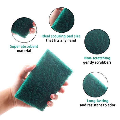 Heavy Duty Scour Pads, Non-Scratch Scrub Sponges, ULIFESTAR 5PCS Dish Scrubber Scouring Pads, Dual-Sided Reusable Household Scrub Pads for Dishes,Dish Cleaning Tool,Kitchen Scrubbers & Metal Grills - size: 150*100mm/5.9*3.94''180-240grits