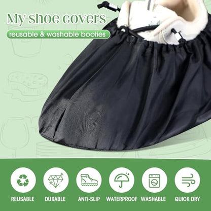 Frienda 8 Pairs Reusable Shoe Covers Waterproof Non Slip Floor,Medium - size: Medium